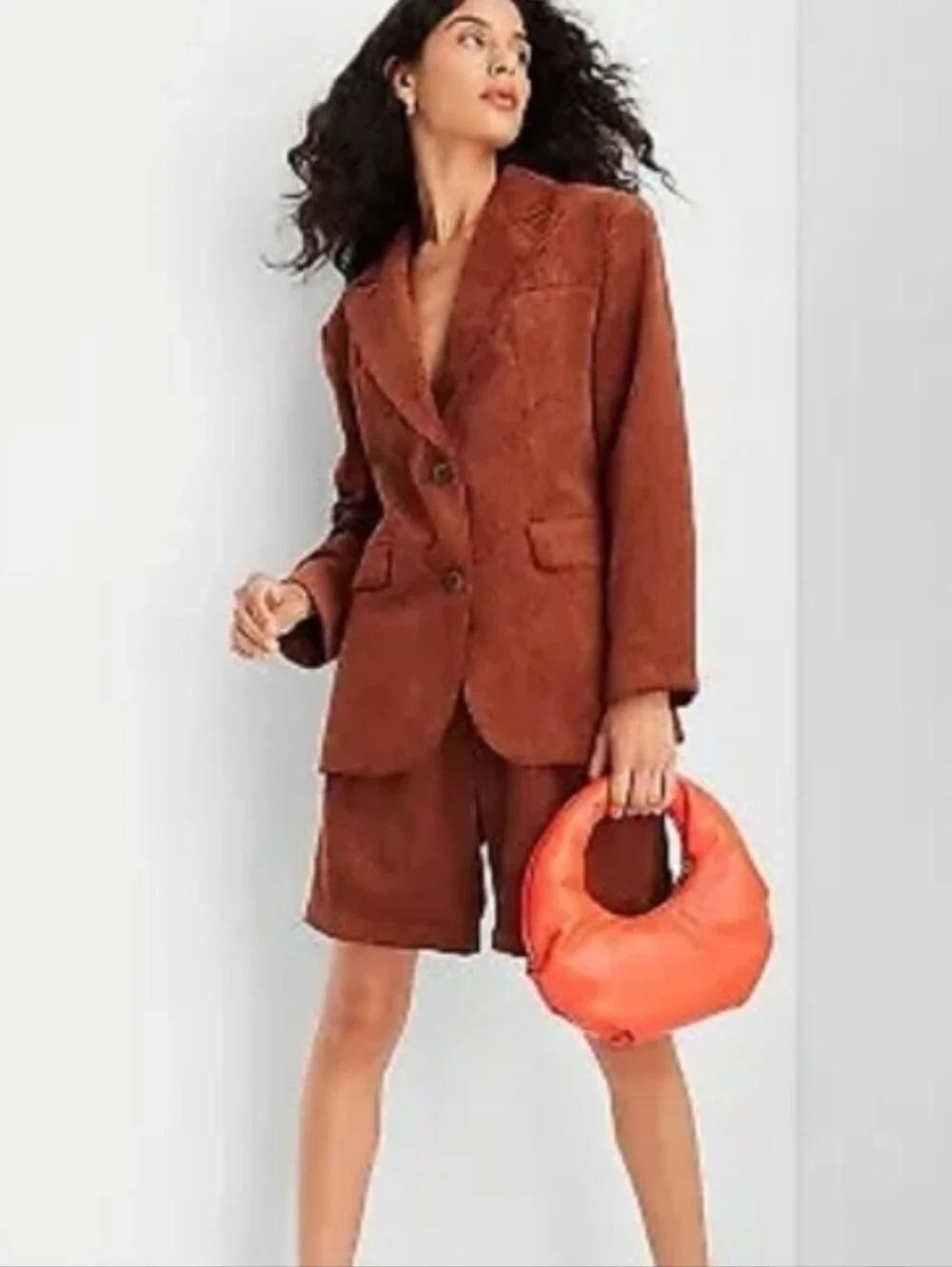 Future Collective Reese Blutstein Wide Whale Corduroy Blazer Rust XXS - Picture 6 of 6